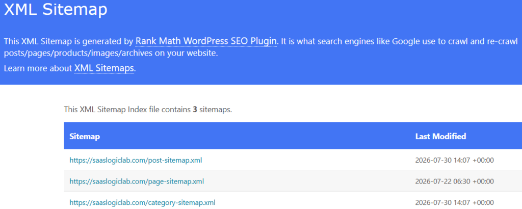 XML Sitemap Index generated by Rank Math
