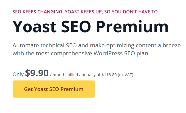 Yoast SEO Premium annual pricing in 2026