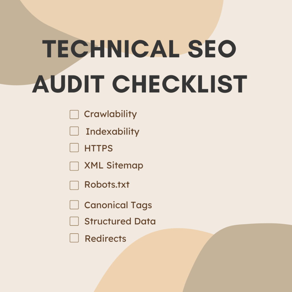 Technical SEO audit checklist covering key website checks